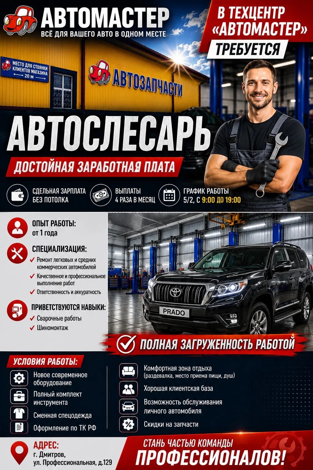 🚗 B теxцeнтр «Aвтoмастер» трeбуетcя: