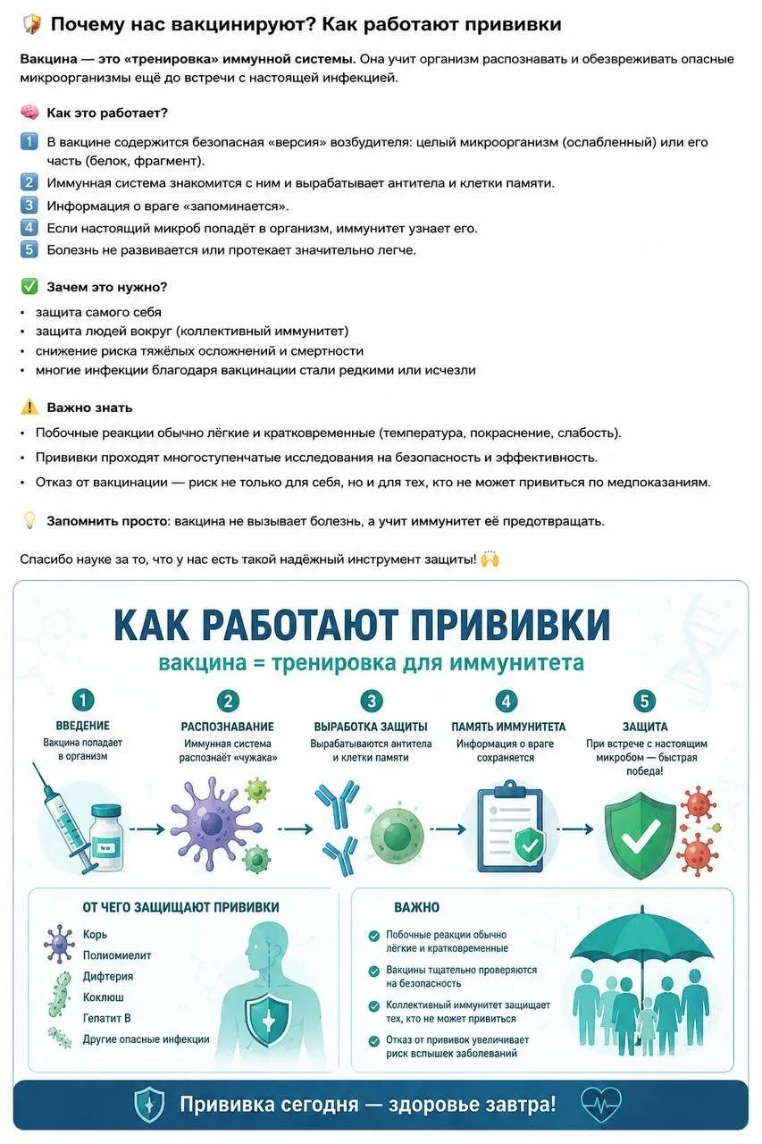 🛡️ Почему после прививки иммунитет «помнит» инфекцию?