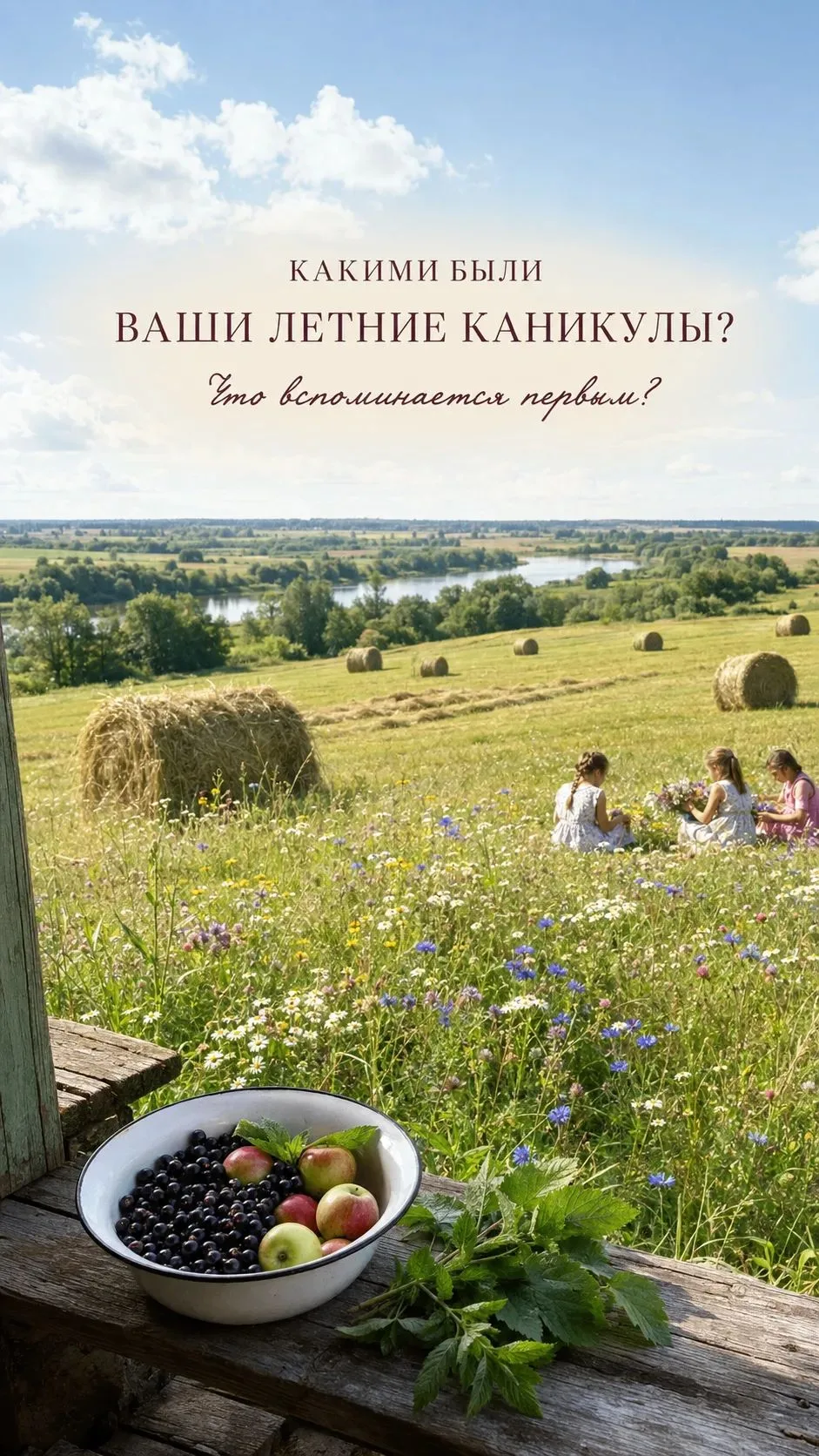 А теперь вспомните свои летние каникулы в детстве.

Где вы проводили это время: у бабушки в деревне,