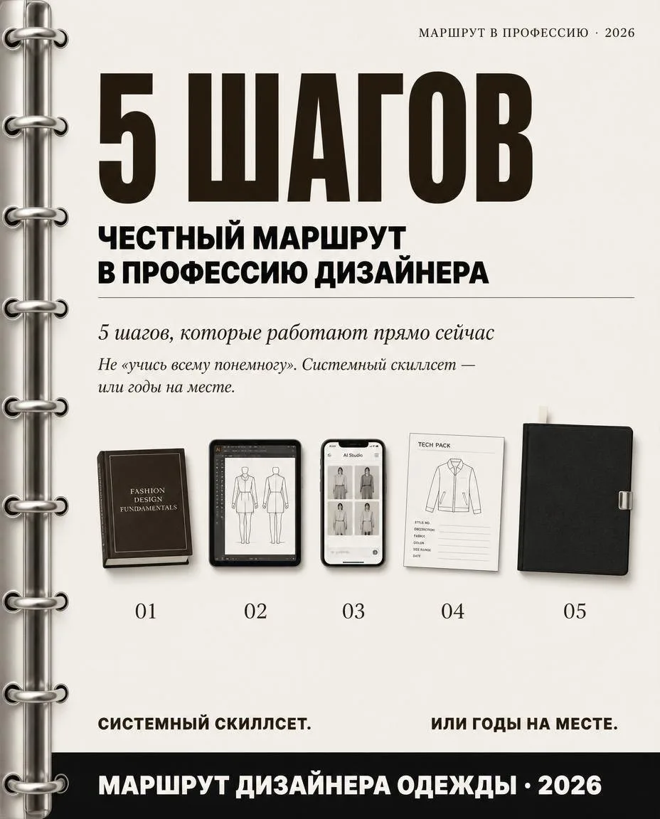 Хотите стать дизайнером одежды в 2026 году? Вот честный маршрут ⬇️