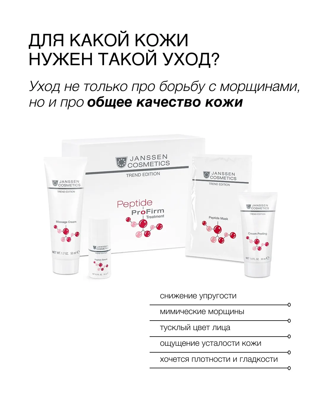 Новинка в Janssen Cosmetics - Пептидная линия Peptide Pro-Firm, созданная для кожи, кот...