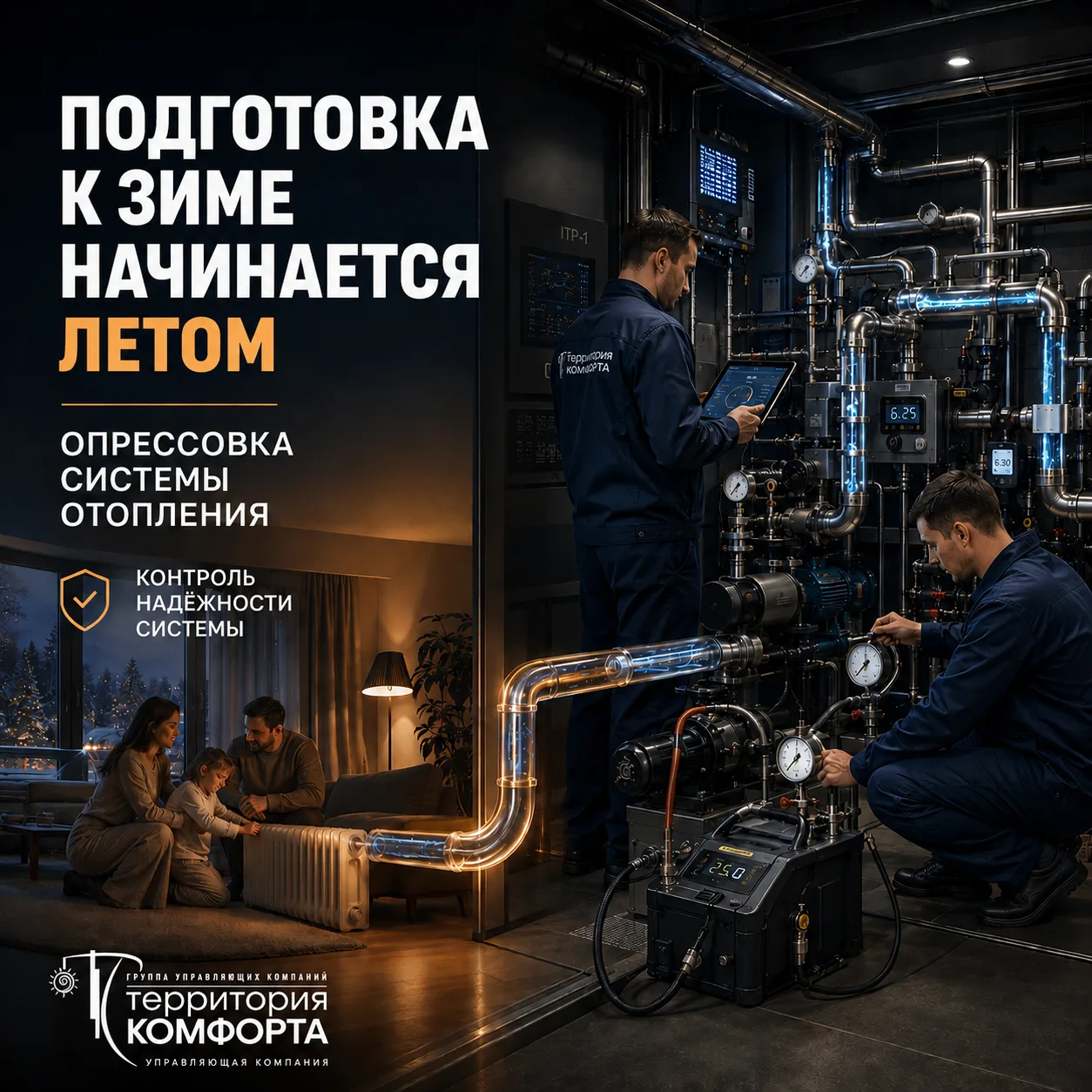 🔧 После промывки систем начинается следующий этап — опрессовка