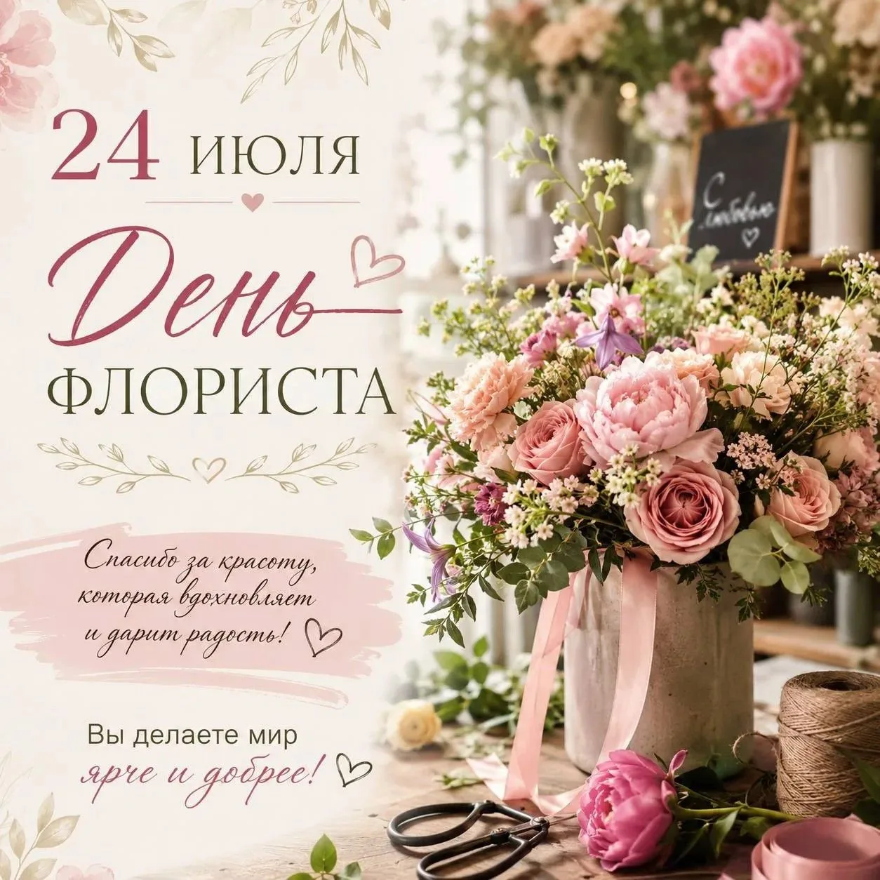 🌸 День флориста — праздник людей, которые умеют говорить на языке цветов!🌸