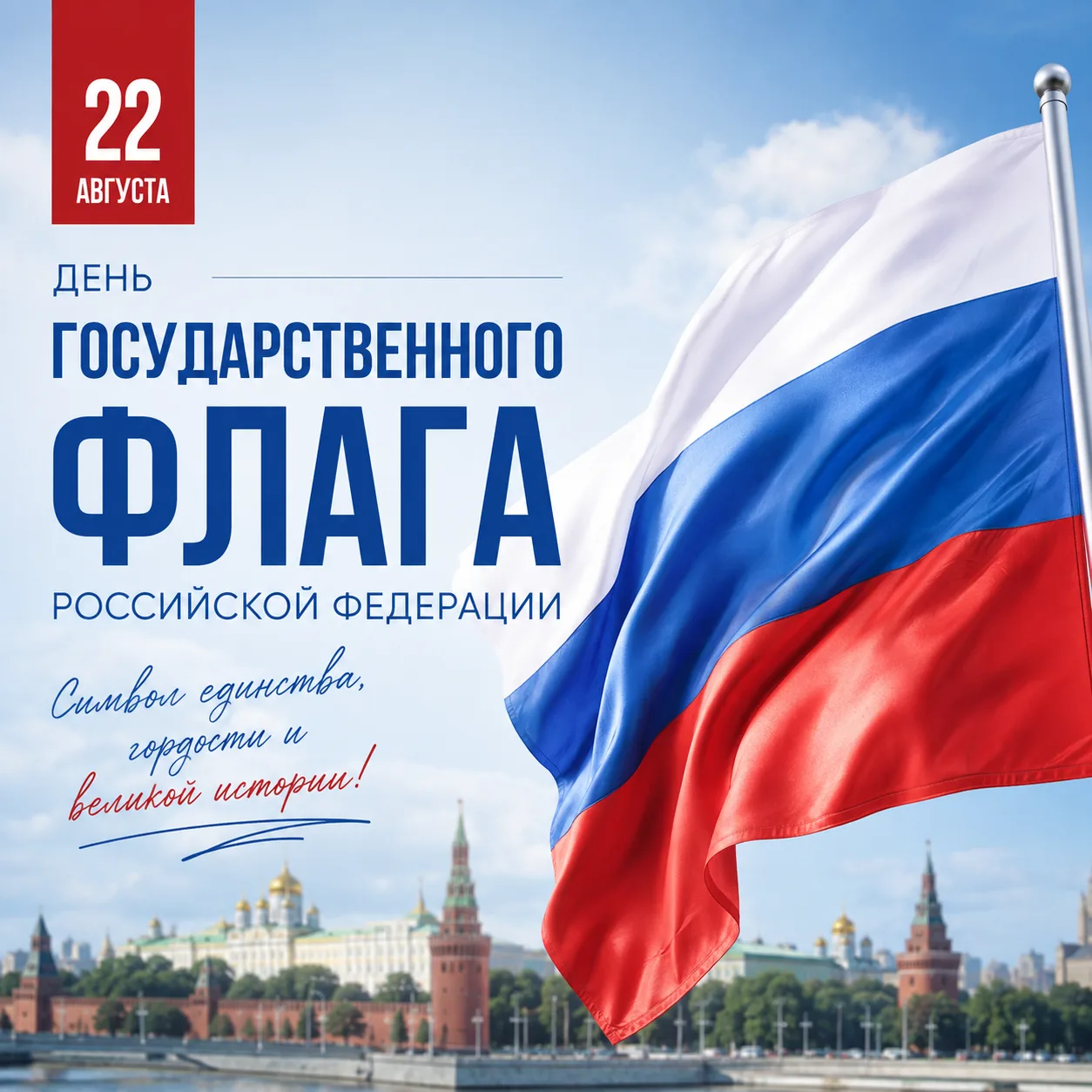 🇷🇺 22 АВГУСТА — ДЕНЬ ГОСУДАРСТВЕННОГО ФЛАГА РОССИЙСКОЙ ФЕДЕРАЦИИ