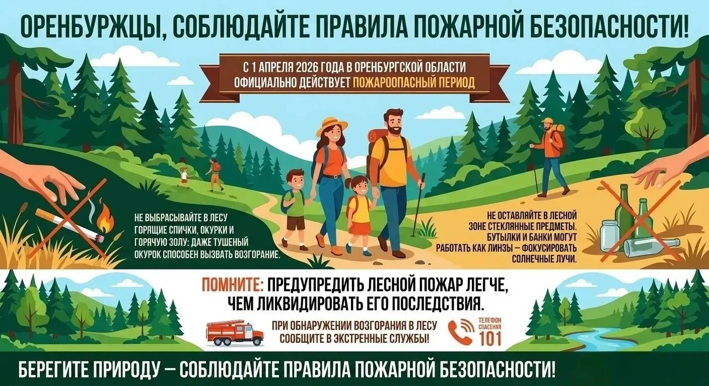 🔥 НЕ РАЗЖИГАЙТЕ ОГОНЬ: ИЗ-ЗА ЖАРЫ В ОРЕНБУРЖЬЕ ВЫСОК РИСК ПРИРОДНЫХ ПОЖАРОВ

В связи с аномально жа