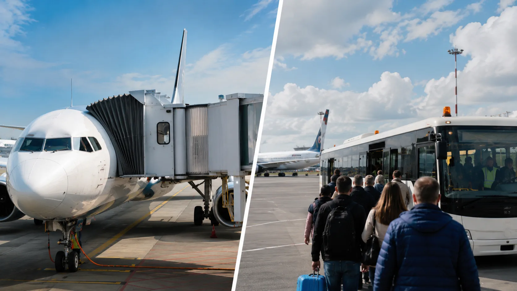 🛫 Телетрап или автобус: как попасть из самолёта в терминал?