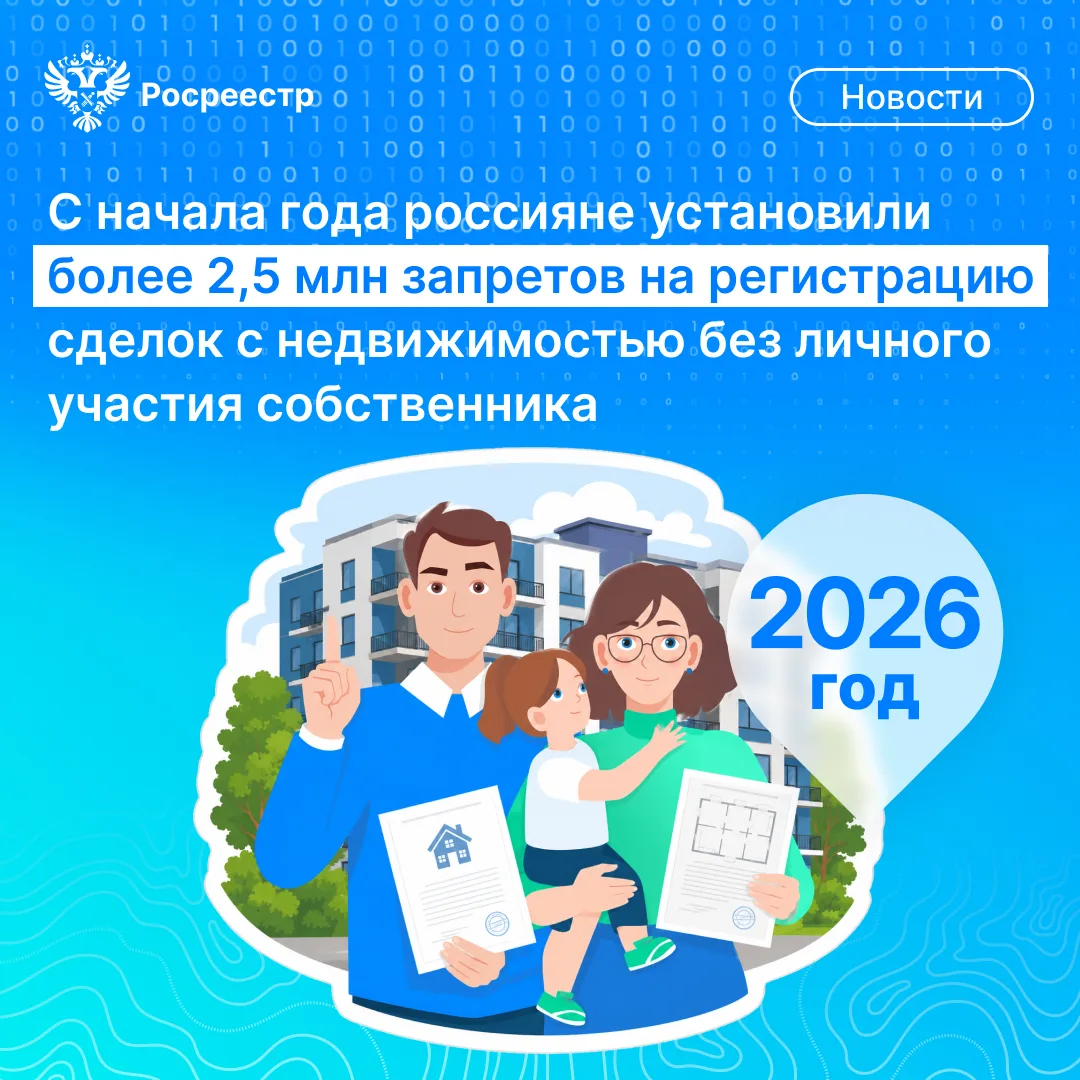 ✅С января по май 2026 года в Росреестр поступило свыше 2,5 млн заявлений о запрете реги...