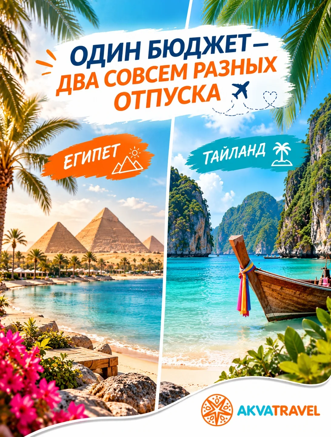ОДИН БЮДЖЕТ — ДВА СОВСЕМ РАЗНЫХ ОТПУСКА ✈