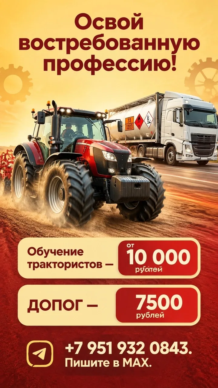 Обучение на тракториста все категории А, В, С, Д, Е , возможность ОНЛАЙН ОБУЧЕНИЯ, МЫ Т...