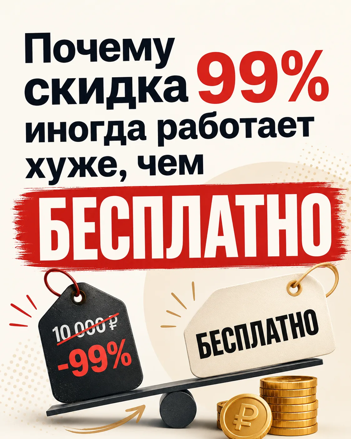 Почему скидка 99% иногда работает хуже, чем БЕСПЛАТНО