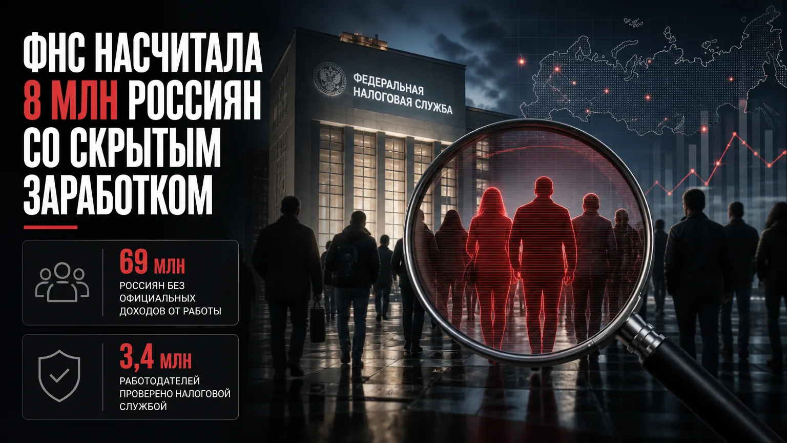 💰 ФНС насчитала 8 млн россиян со скрытым заработком