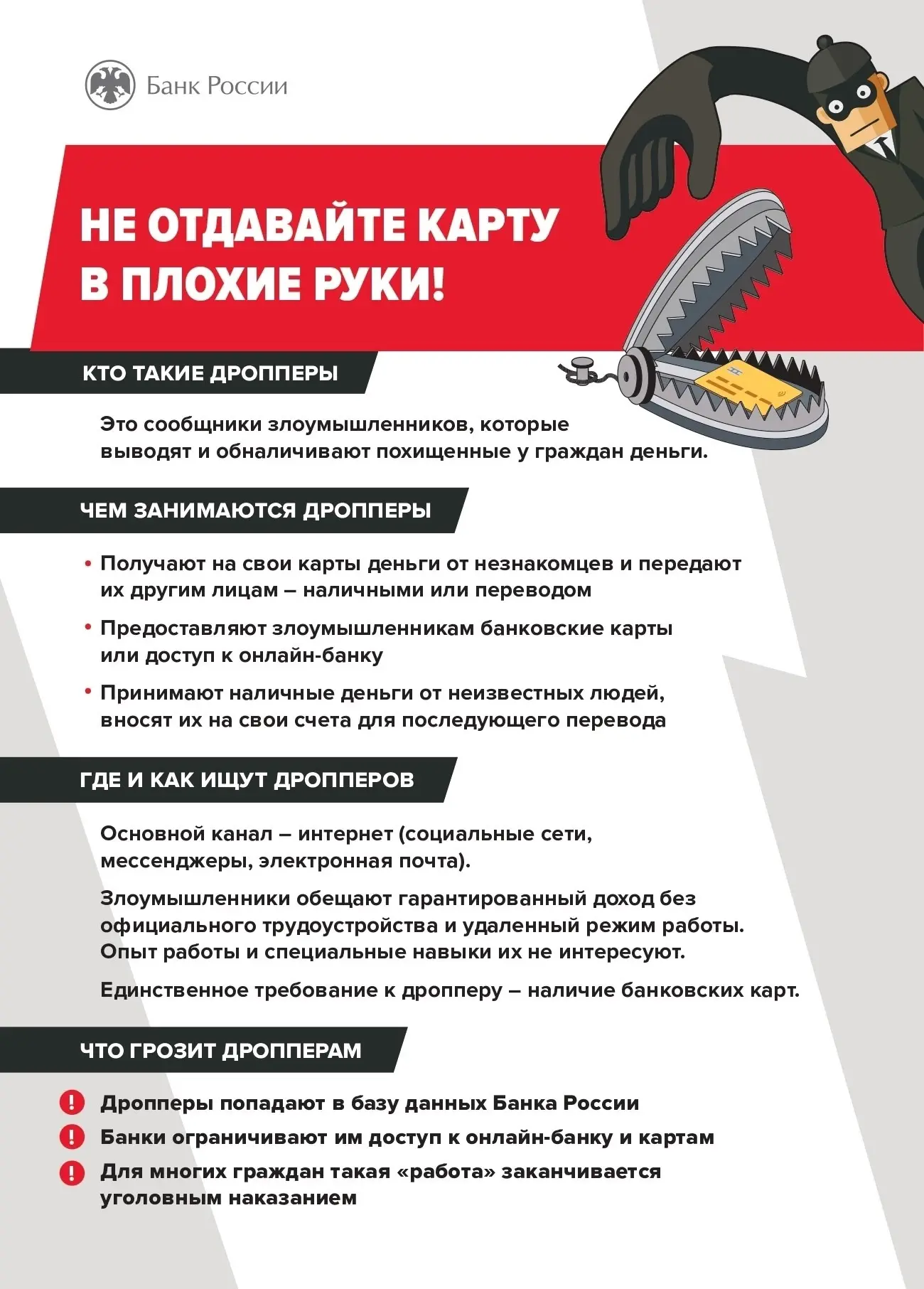 Осторожно, мошенники! Не отдавайте карту в чужие руки!