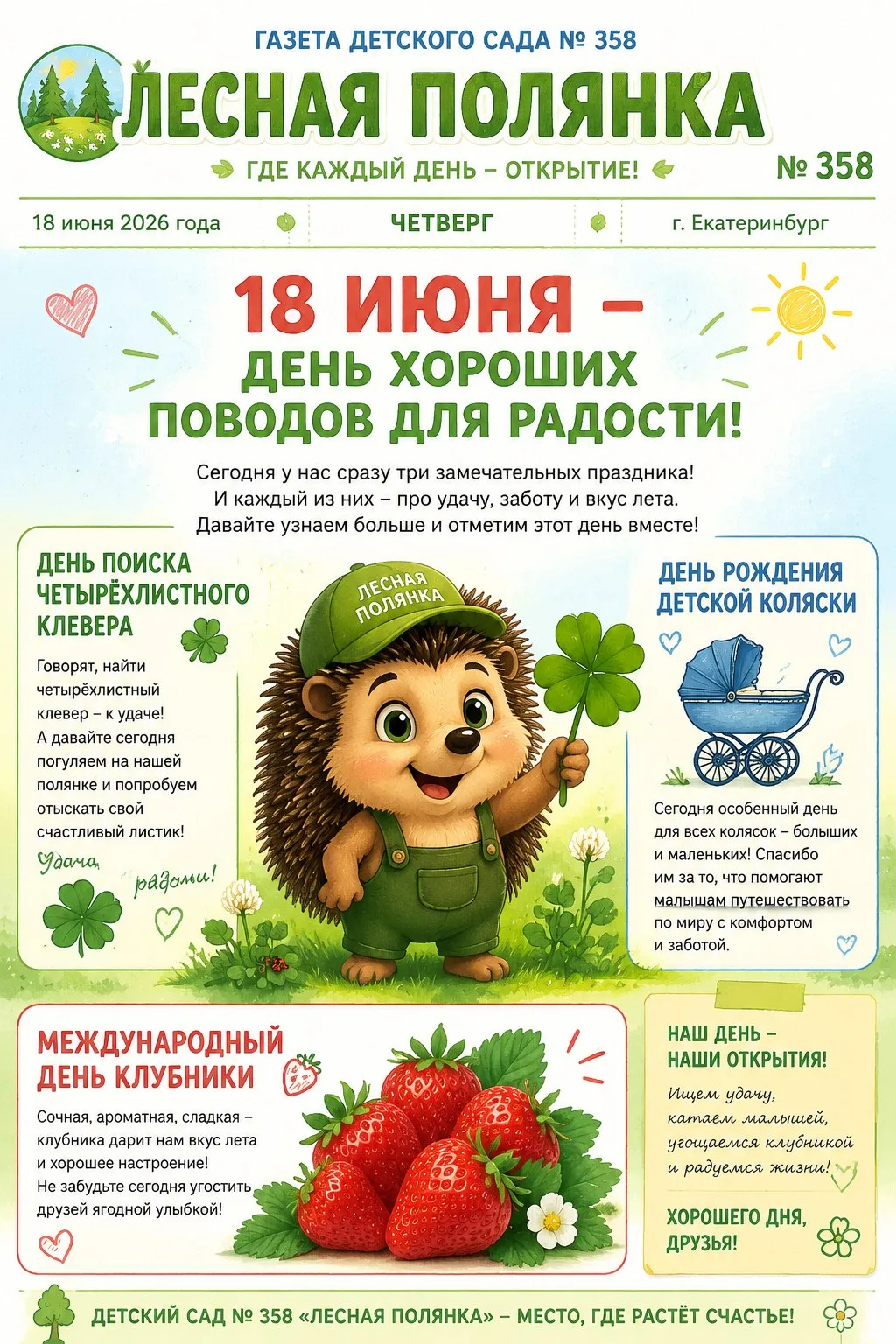 🍓🍀🛒 18 июня — сразу три повода для радости!