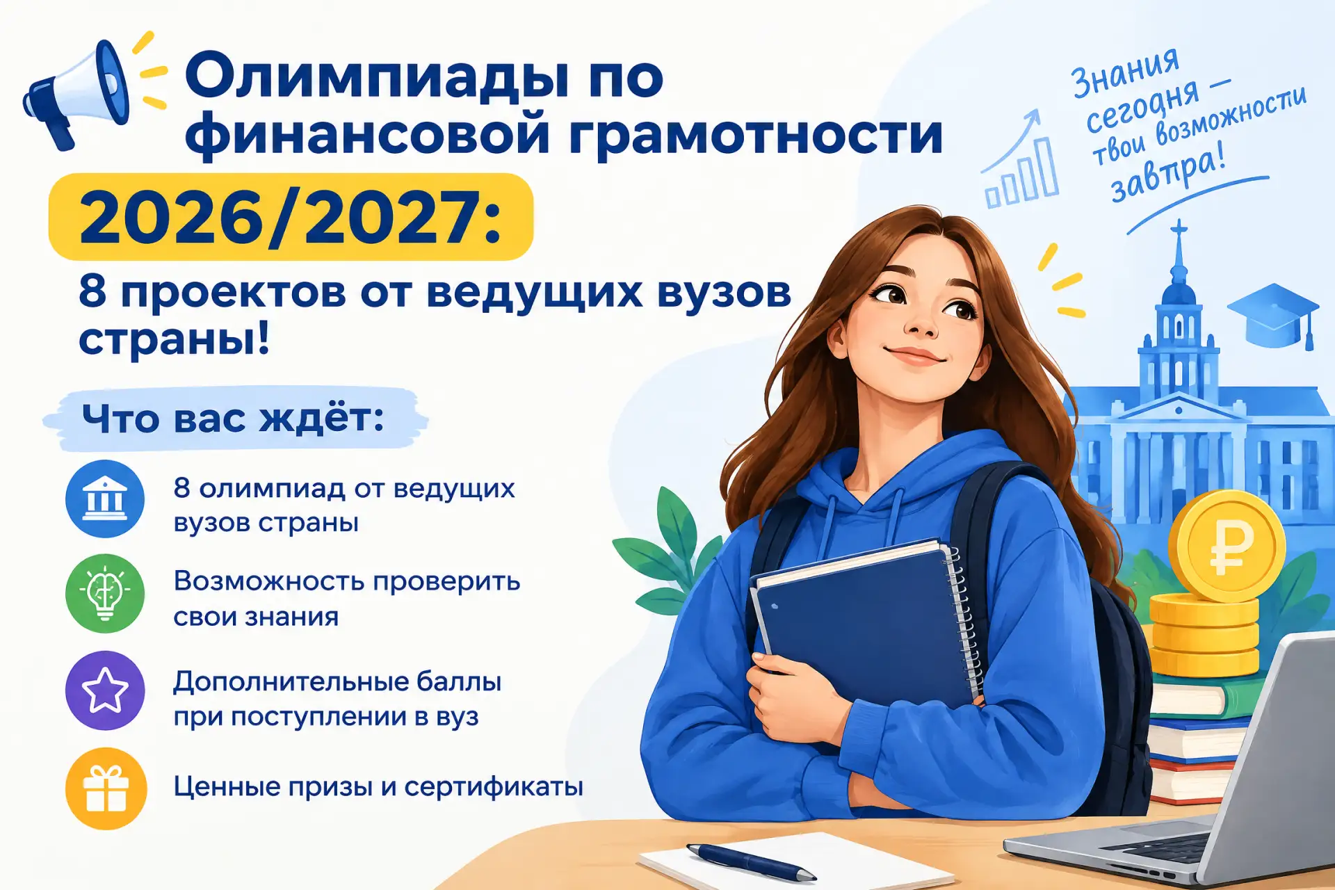 📣 Олимпиады по финансовой грамотности 2026/2027: 8 проектов от ведущих вузов страны!