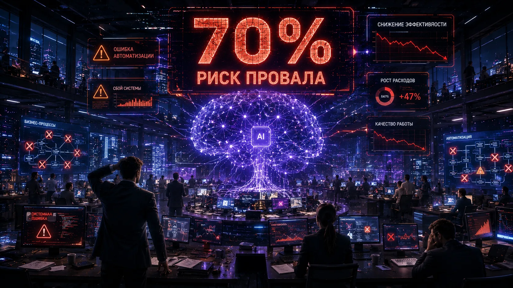 🤖 До 70% компаний рискуют столкнуться с серьёзными проблемами из-за неэффективного внедрения ИИ — F