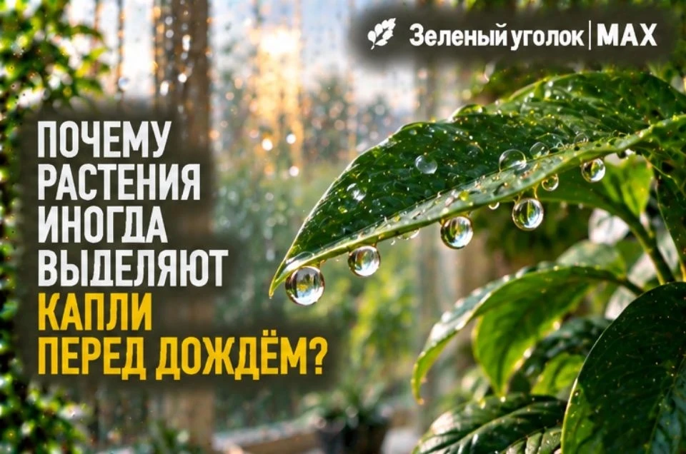 🌧️ ПОЧЕМУ РАСТЕНИЯ ИНОГДА ВЫДЕЛЯЮТ КАПЛИ ПЕРЕД ДОЖДЁМ?