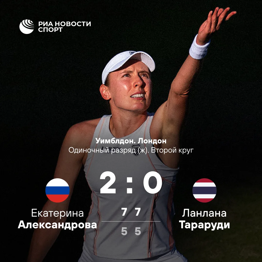 🎾🔥 Екатерина Александрова вышла в третий раунд Уимблдона