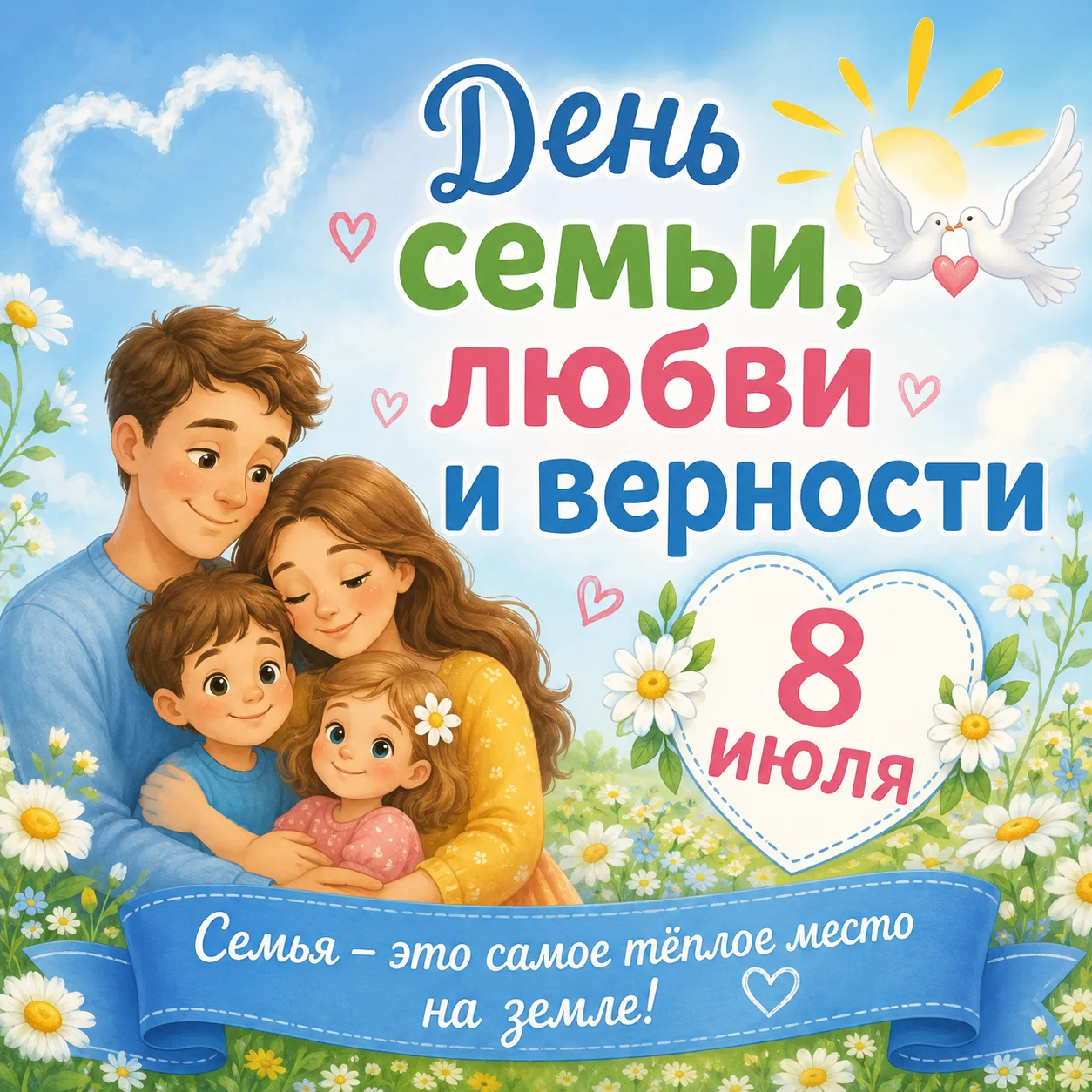 👨‍👩‍👧‍👦💖 С Днём семьи, любви и верности! 💖👨‍👩‍👧‍👦
8 июля в нашей стране отмечается замечат