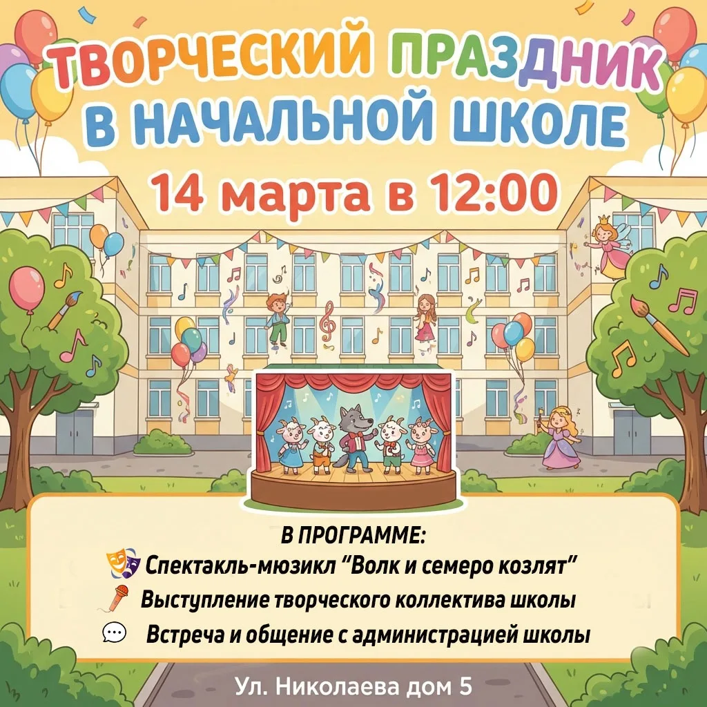 Дорогие родители наших дошколят!  Приглашаем вас на увлекательный творческий праздник в корпусе нача