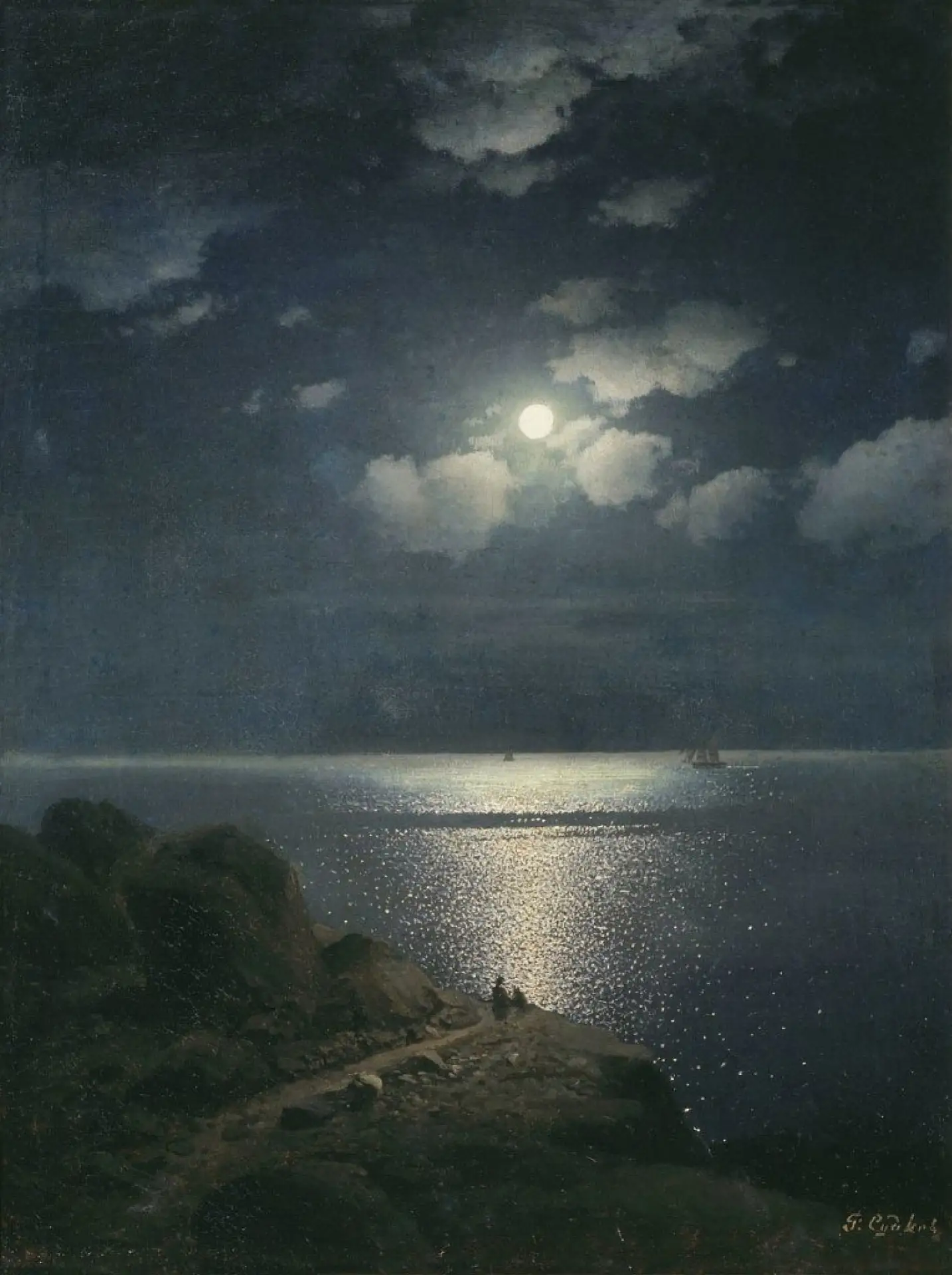Утёс в лунном свете, 1880