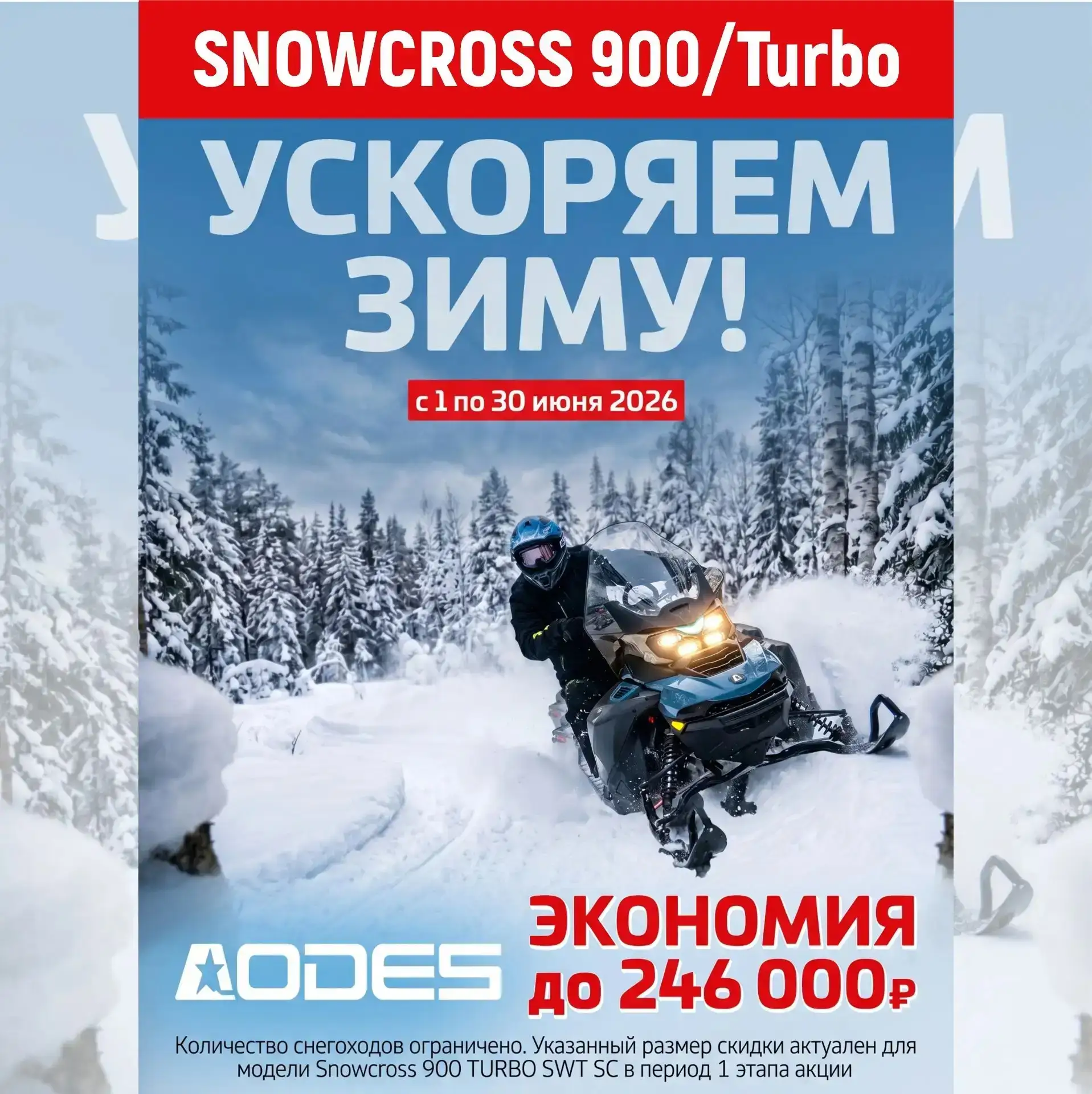 НОВИНКА! СНЕГОХОДЫ AODES от 1 181500 рублей