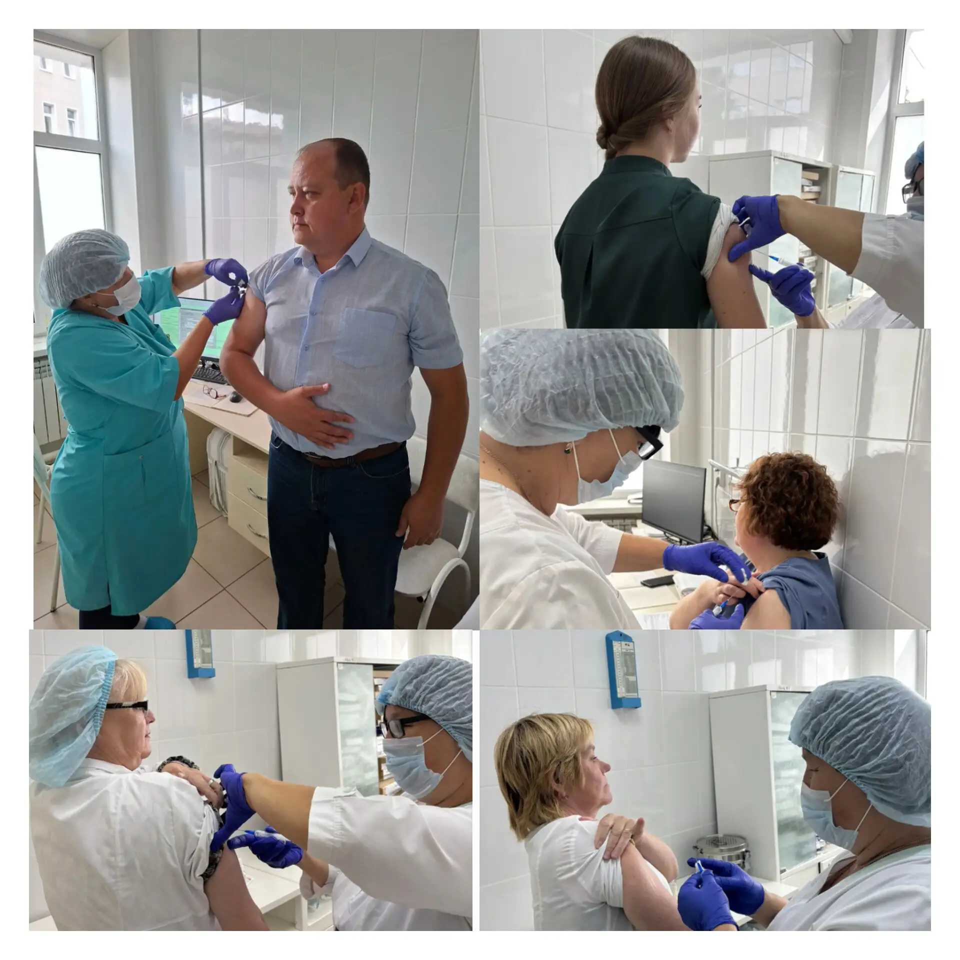 🏥Коллектив Тетюшской ЦРБ личным примером показывает: вакцинация от гриппа - это не тол...