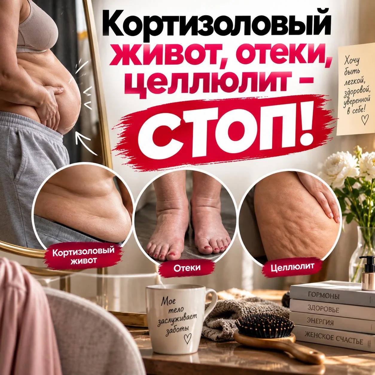 Кортизоловый живот, отеки, целлюлит - СТОП!
