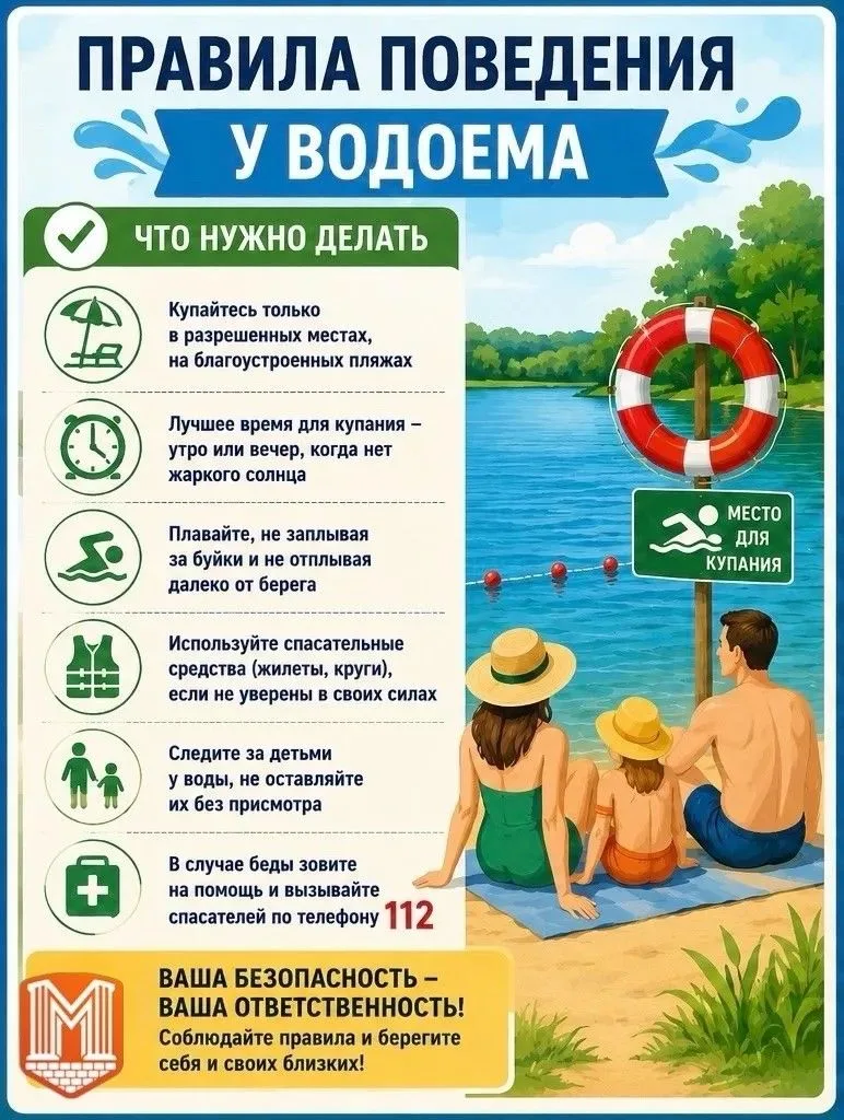 Безопасность на воде начинается с ответственности каждого. 🌊Чтобы отдых у водоема оста...