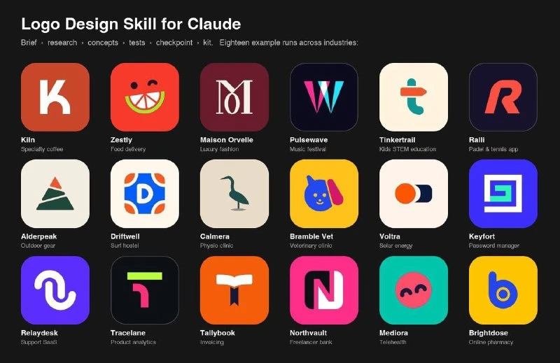 Сохраняем скилл для генерации профессиональных логотипов — Logo Design Skill. Он сделае...