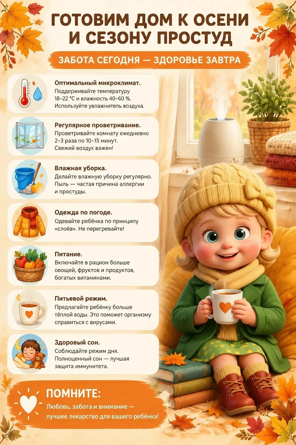 🍂 Осень без простуд: как уберечь ребёнка от осенних "сюрпризов"? 🤧