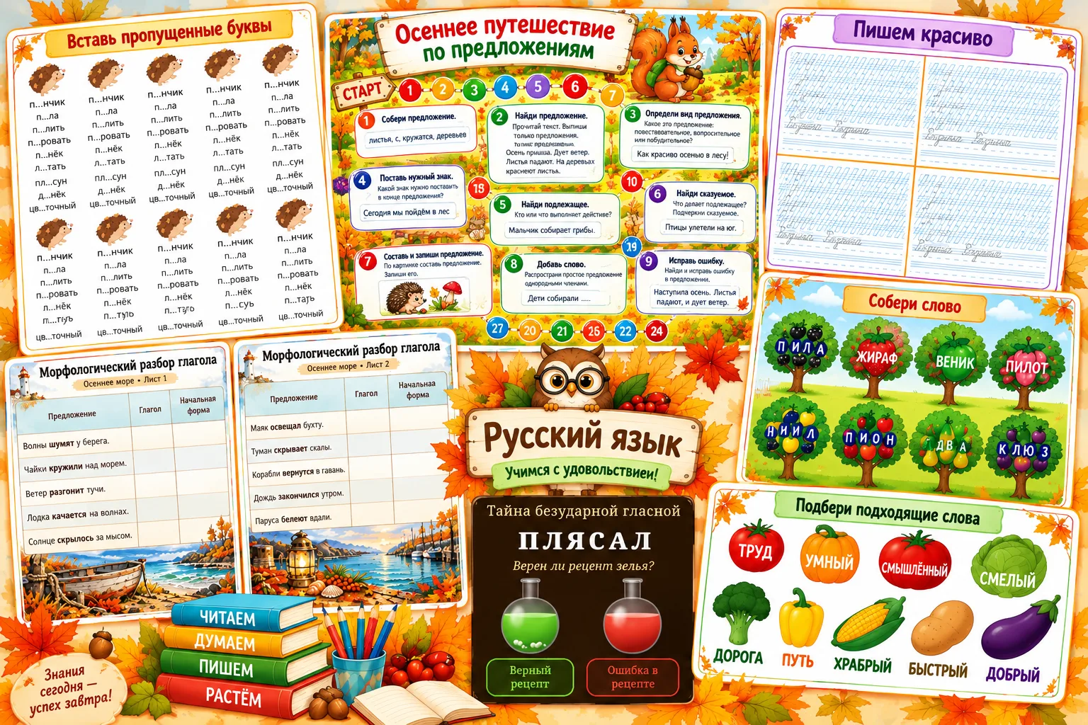 🍂 Коллеги, нужны материалы по русскому языку на первую неделю октября?