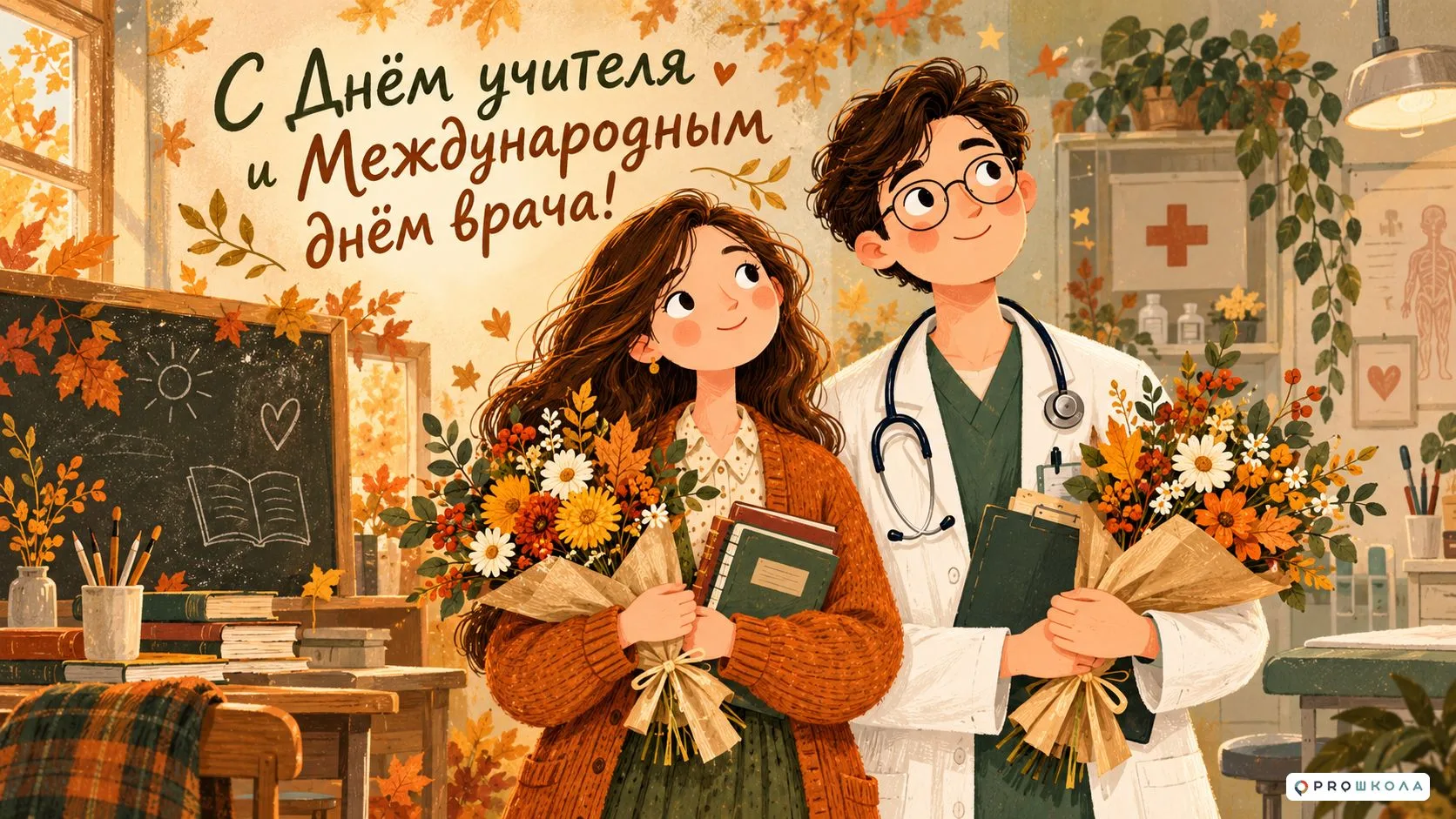 🌸 С Днём учителя и Международным днём врача!