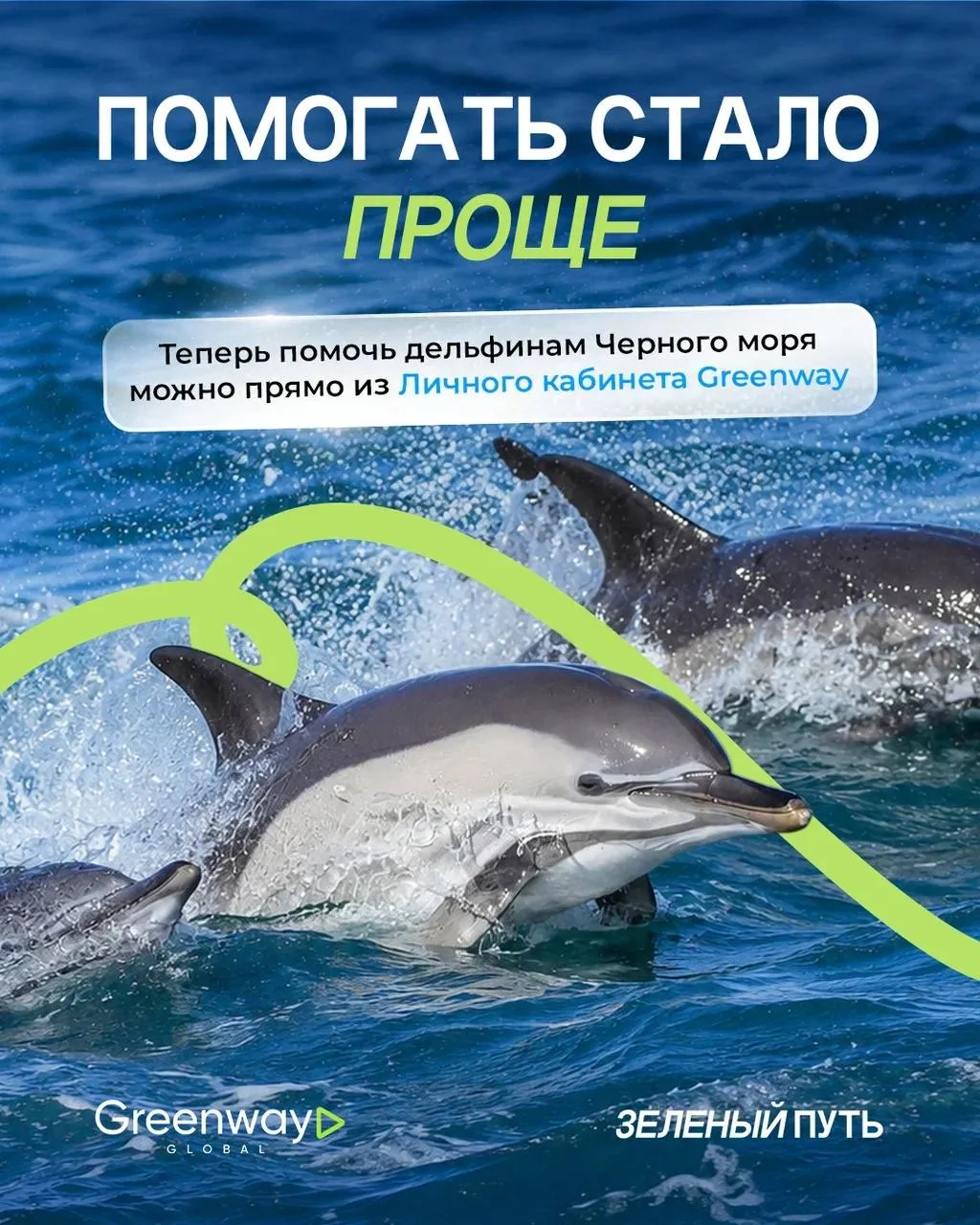 ￼БОЛЬШЕ ВОЗМОЖНОСТЕЙ СПАСТИ ДЕЛЬФИНОВ ￼😍

Сделай это прямо из Личного кабинета Greenway

У добрых д