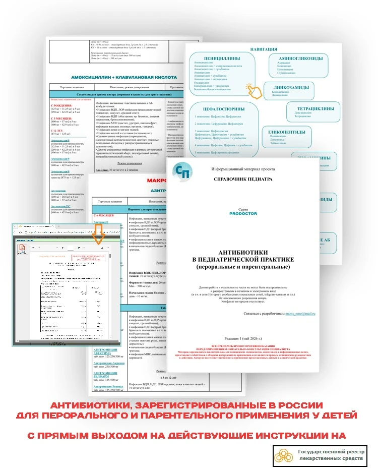 Готовые дозировки макролидов для детской практики  ➡️ Все антибиотики, зарегистрированные в России д