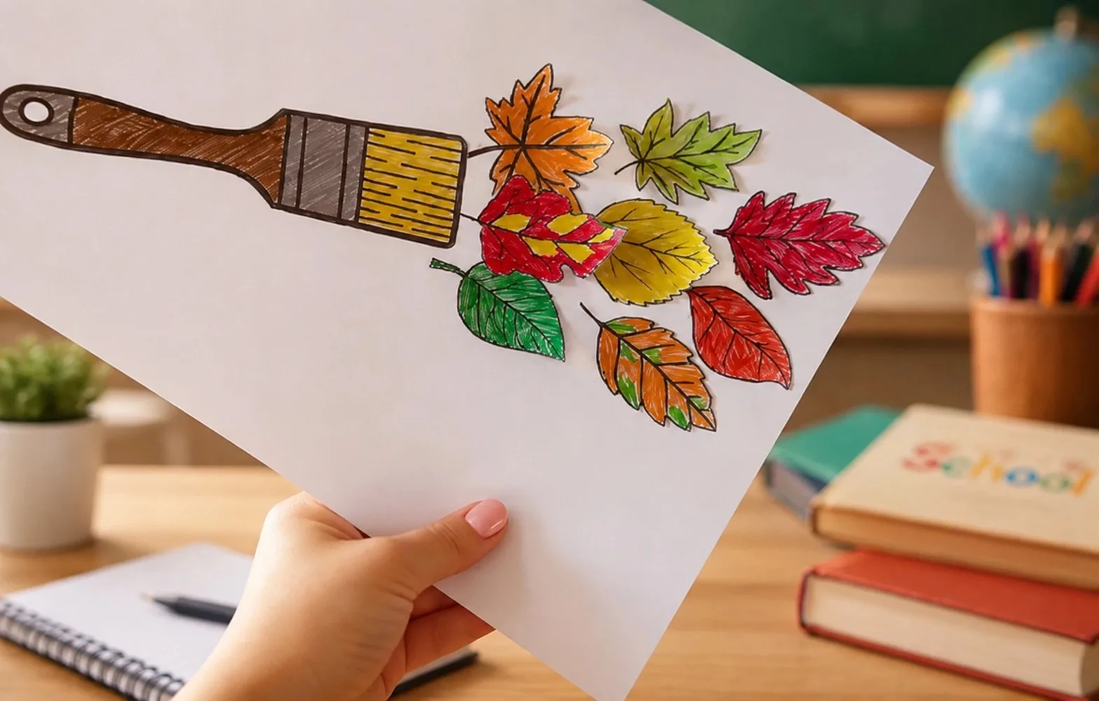 🍂 Поделка «Осенняя кисточка».