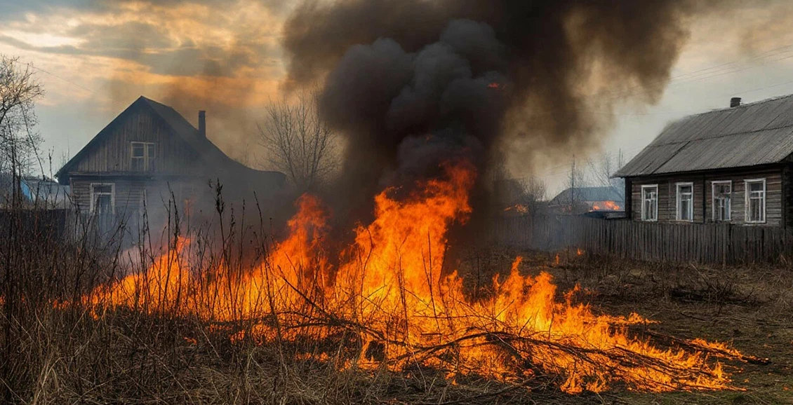 🔥 Ночью в Петропавловске горело строение
