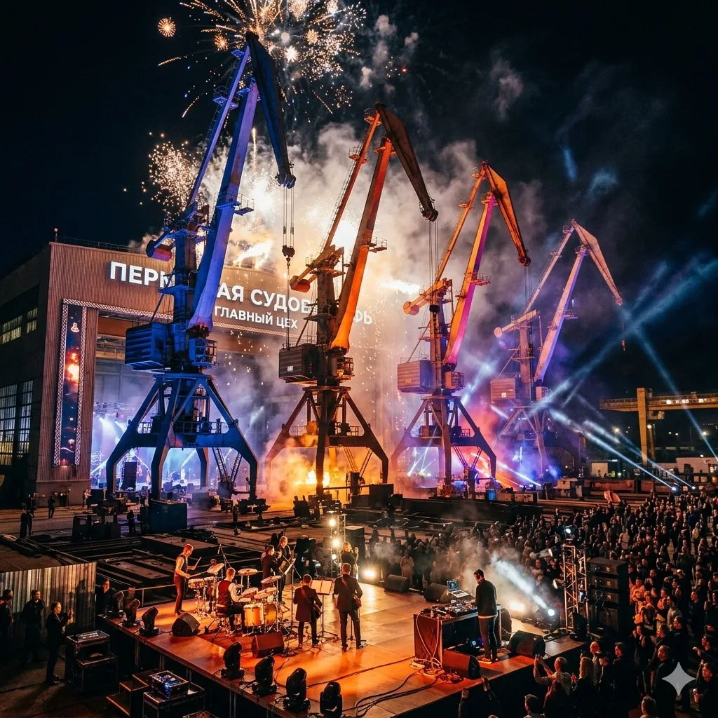 🏗 В Перми 26 июля на фестивале «Причал» покажут шоу «танцующих кранов» - многотонные п...