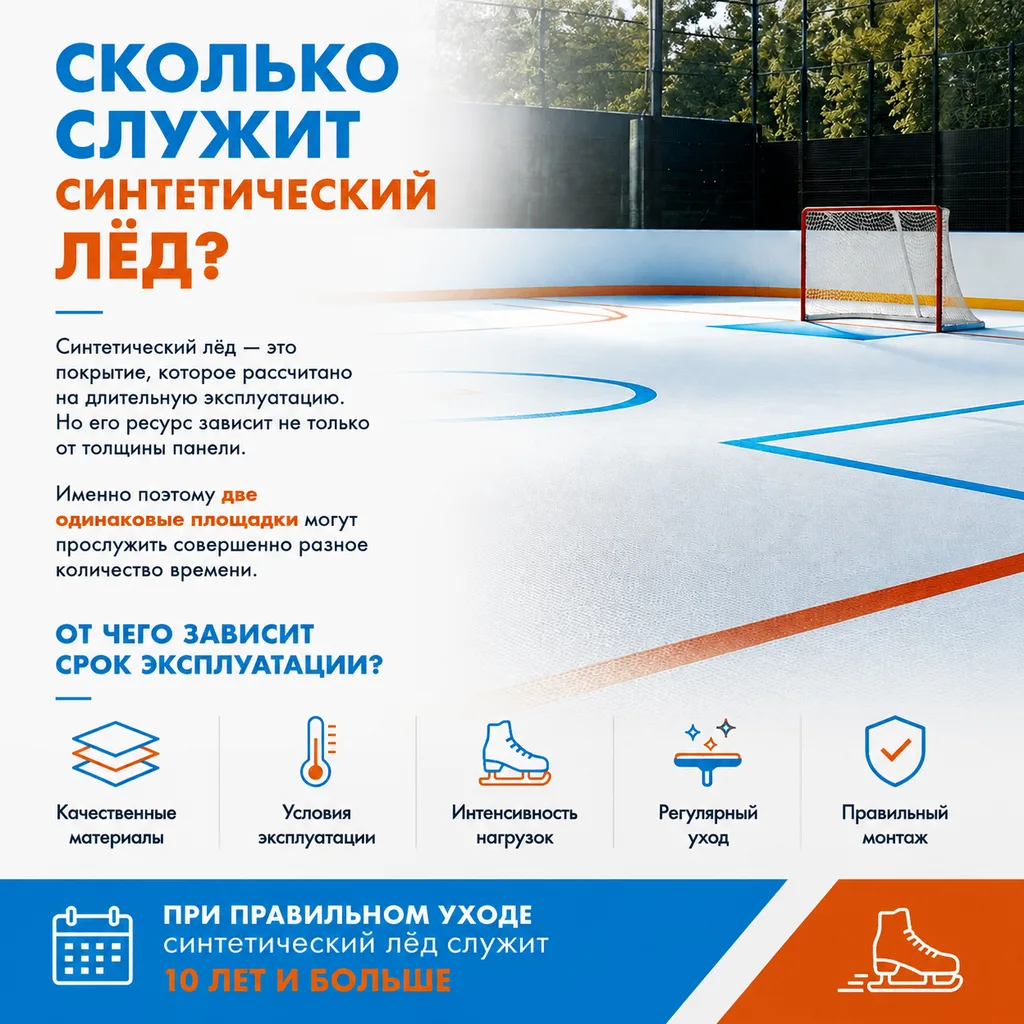 ⛸️ Сколько служит синтетический лёд? От чего зависит срок эксплуатации?