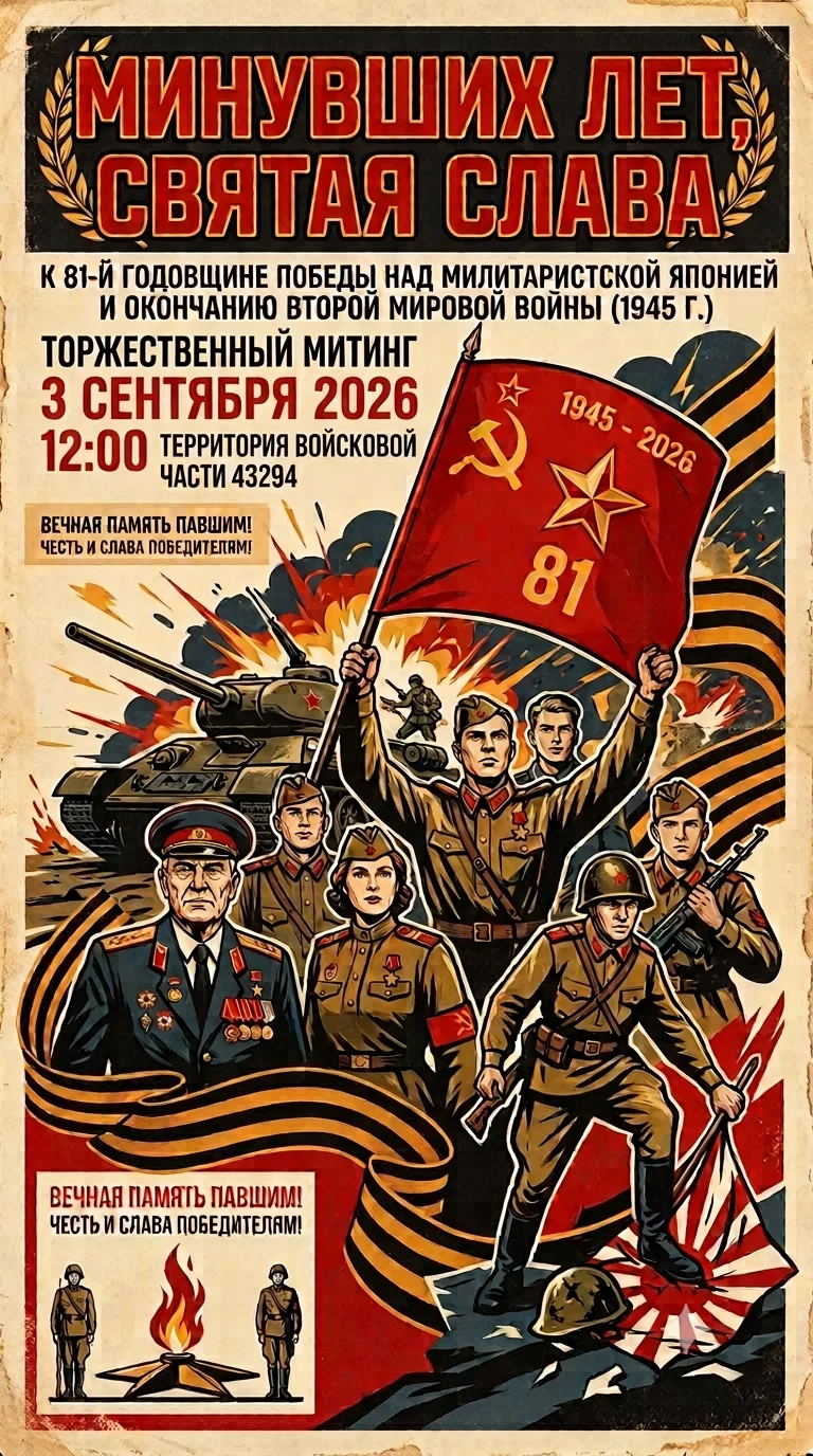 🎖 «Минувших лет, святая слава»: приглашаем на торжественный митинг.