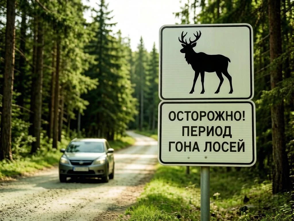 Памятка о поведении на дороге в период гона лосей