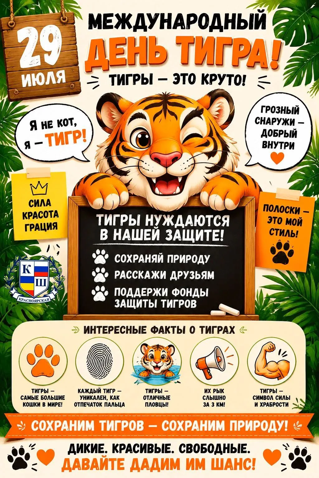 🧡🖤 29 ИЮЛЯ — МЕЖДУНАРОДНЫЙ ДЕНЬ ТИГРА! 🖤🧡

🐅 Эти грациозные, мощные и невероятно красивые живот