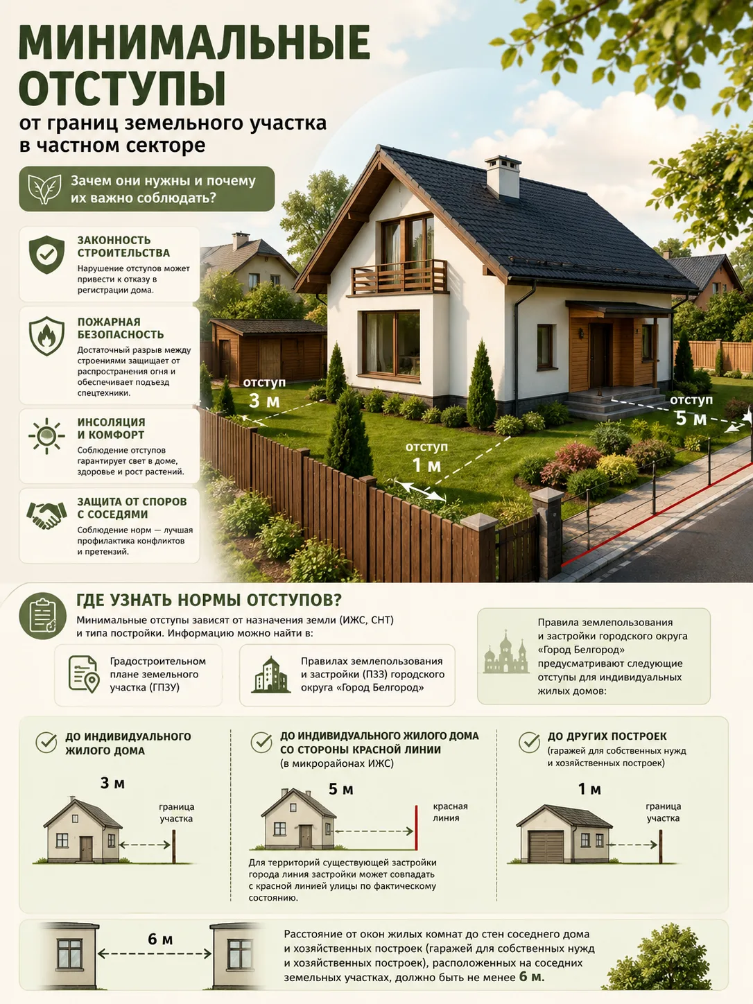 🏡 Минимальные отступы от границ земельного участка в частном секторе. Зачем они нужны ...