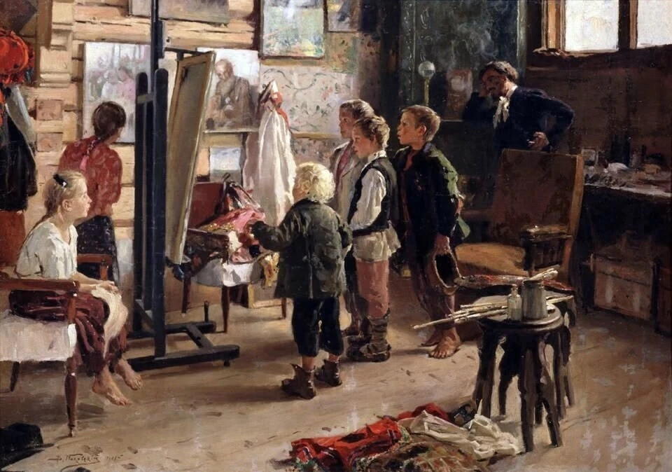 Владимир Егорович Маковский. «В мастерской художника». 1908
