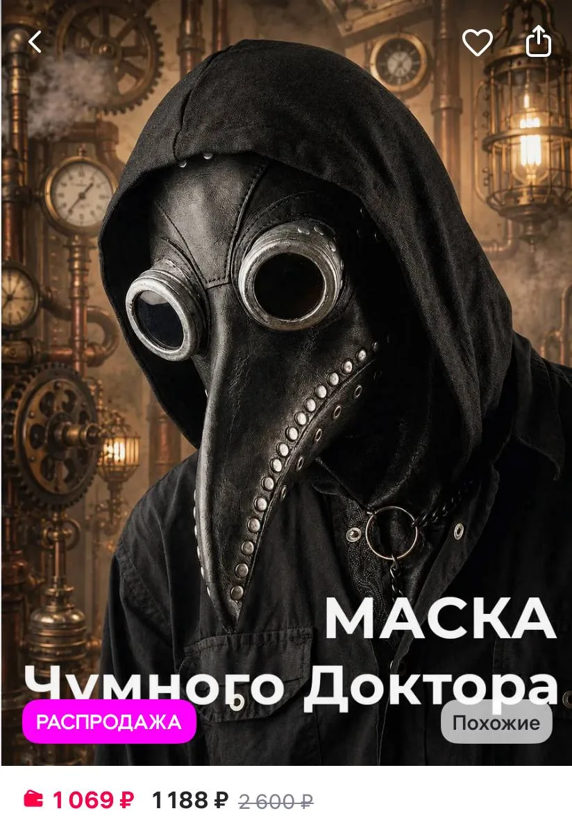 Продажи масок Чумного доктора улетели в космос. Спрос на них подскочил на 500% только з...