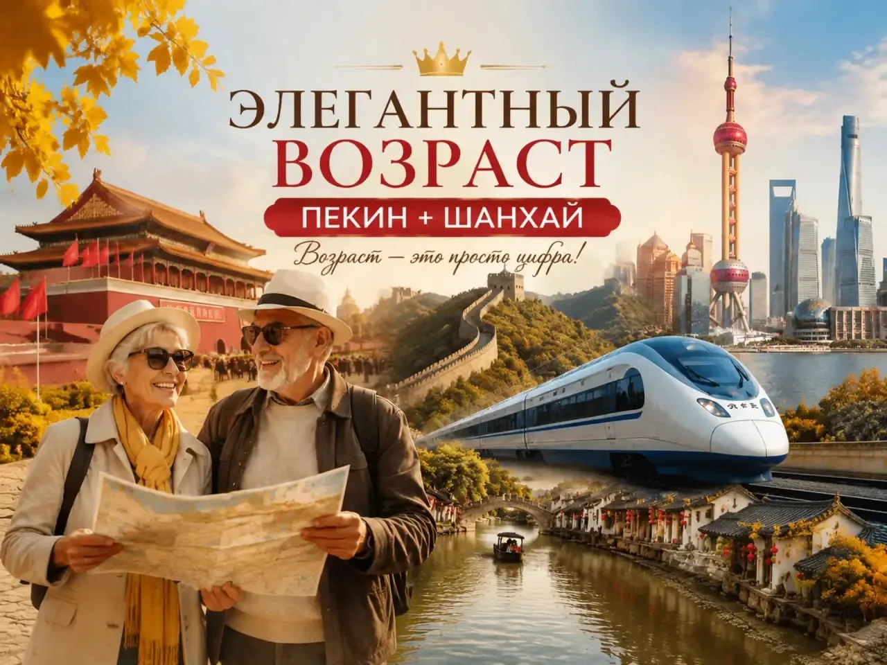👑 Возраст - это просто цифра! Тур «Элегантный возраст: Пекин + Шанхай» 🇨🇳
