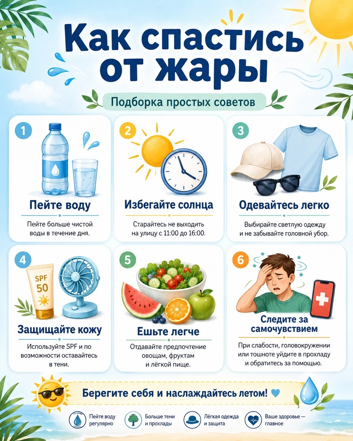 ☀ Как легче перенести жару?