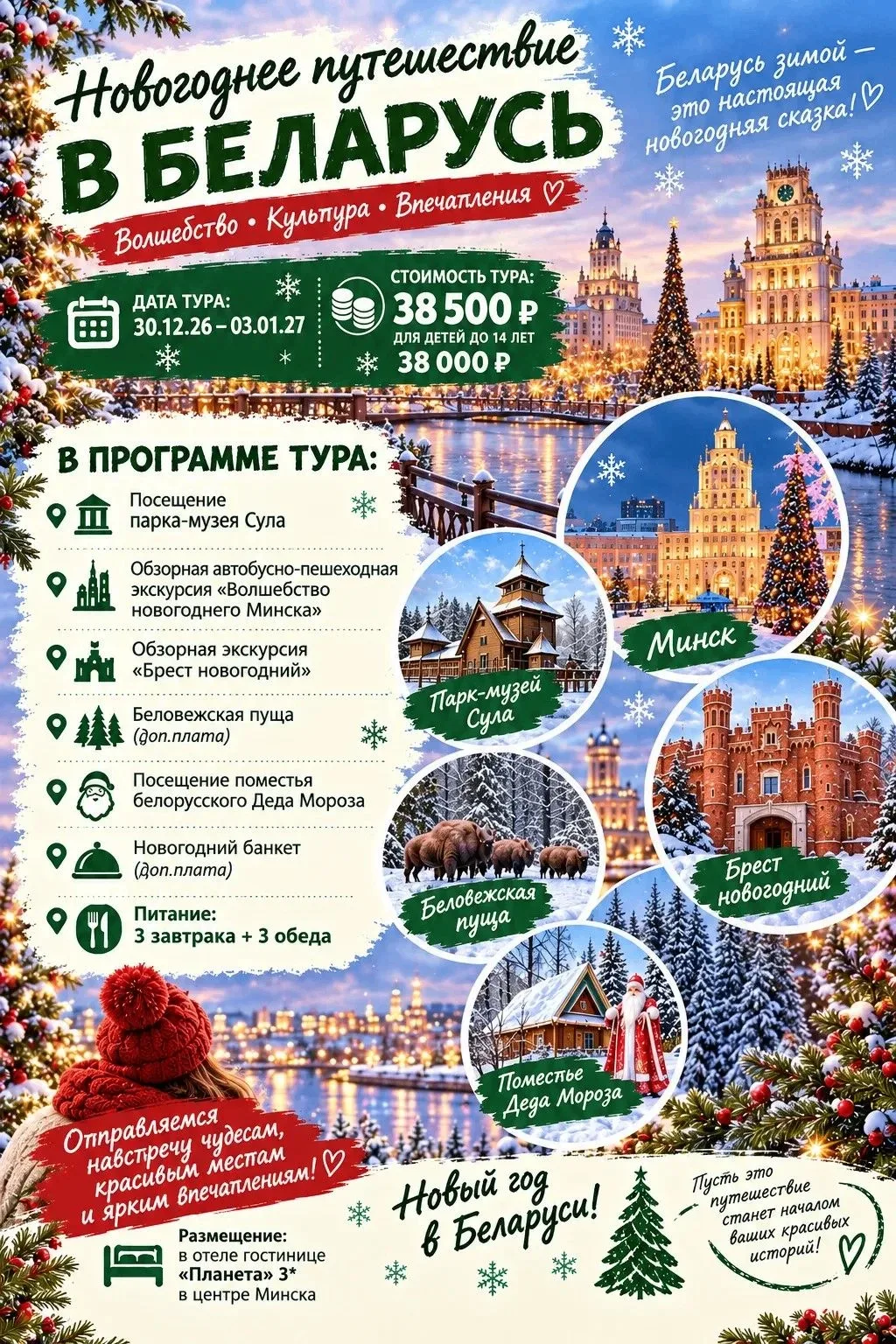 Открыто раннее бронирование в Беларусь на Новый год!✨