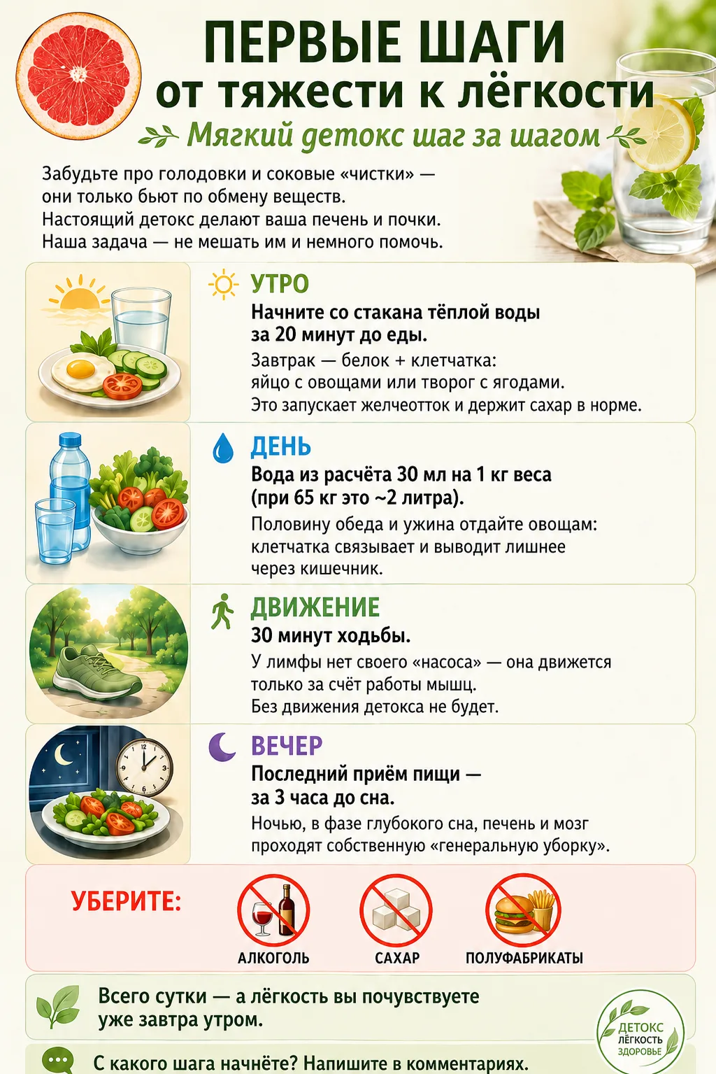 Первые шаги от тяжести к лёгкости