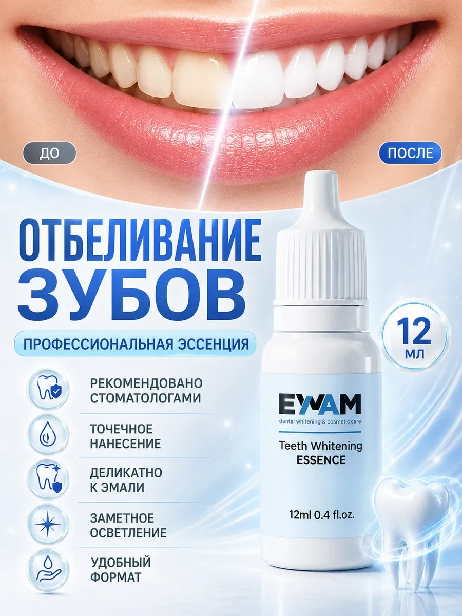 ⚡️ Отбеливание зубов гель эссенция 12 мл, EWAM