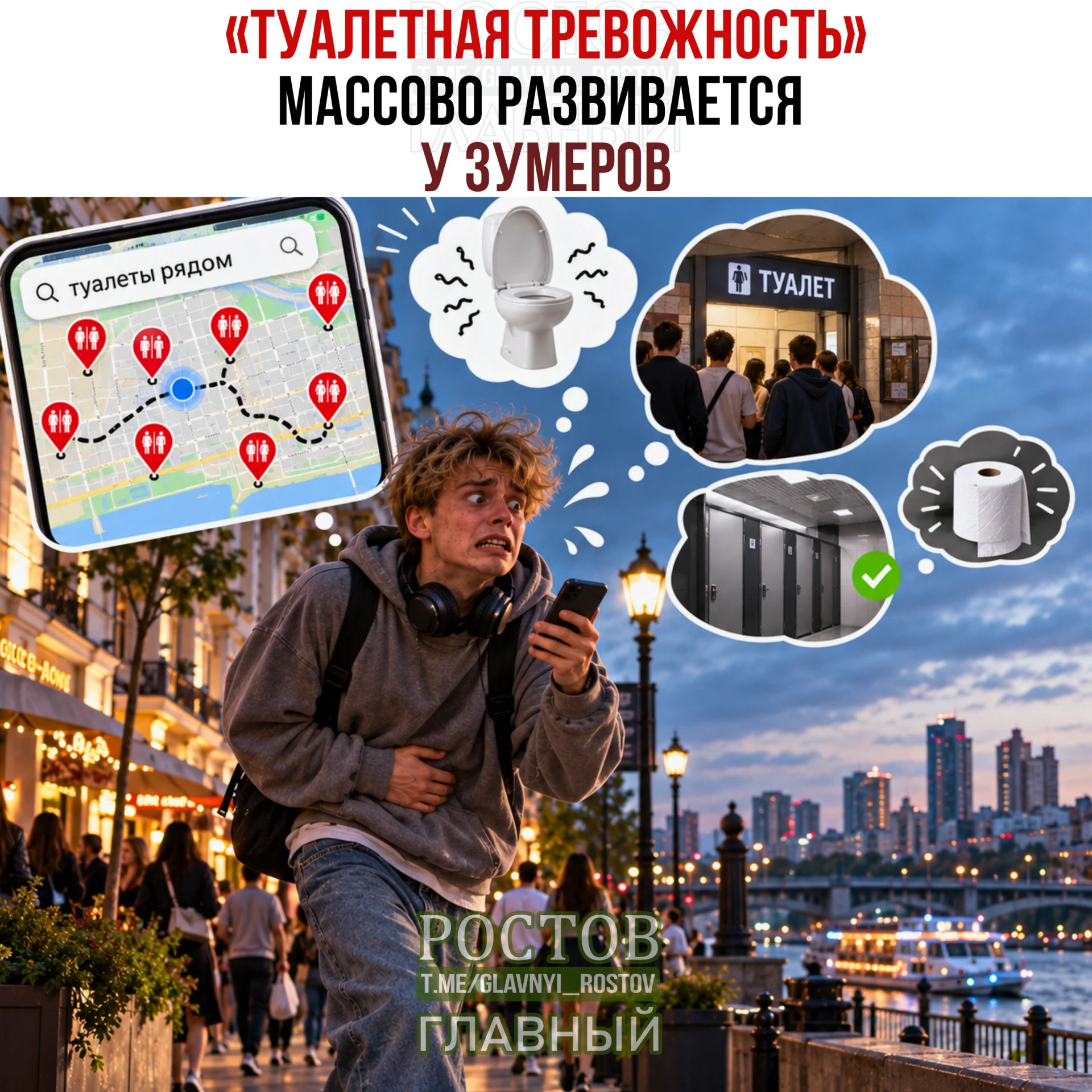 💩  «Туалетная тревожность» массово развивается у зумеров.